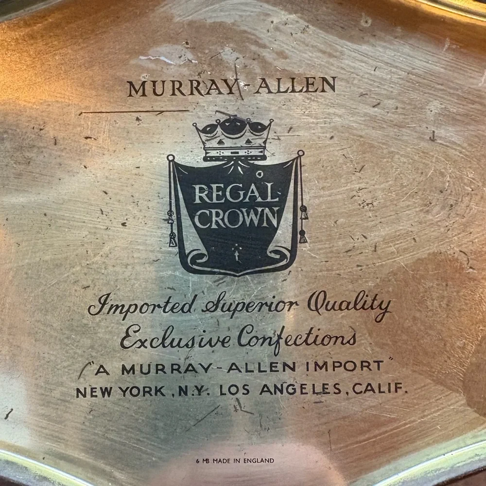Murray Allen Regal Crown confection tin, from the 1950s -1960s made in England